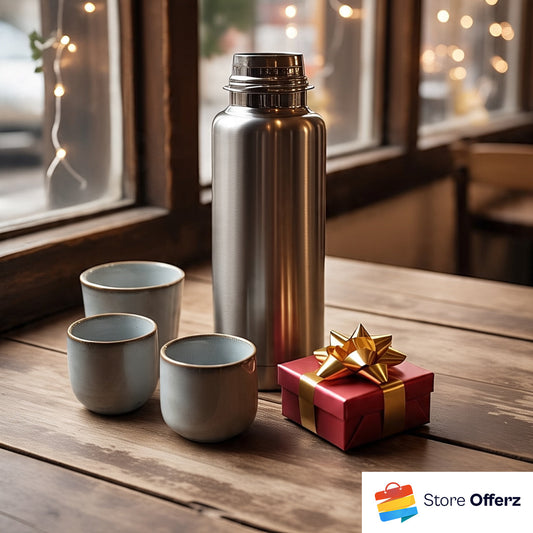 Stay Refreshed On-the-Go with the Vacuum Flask Bottle Set