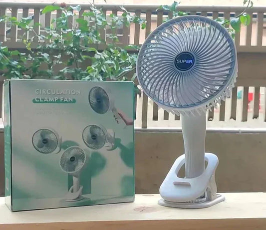 Stay Cool Anywhere with the 2-in-1 Rechargeable & Portable Table and Hand Fan