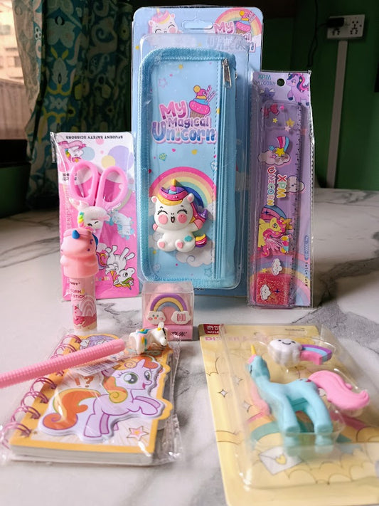 Magical Unicorn Stationery Set – 9‑Piece Dream Kit for Girls