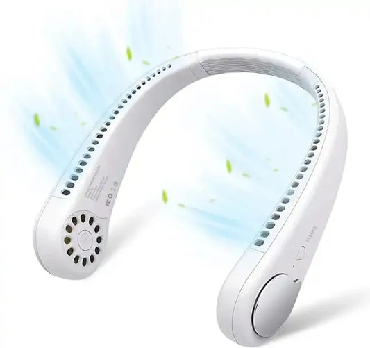 Bladeless Neck Fan – 360° Cooling, Hands-Free, USB Rechargeable Personal Fan for Summer